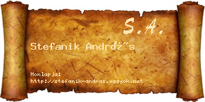 Stefanik András névjegykártya